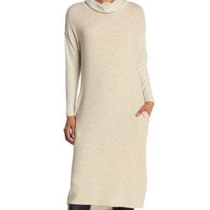 Lush Cowl Neck Ribbed Long Sleeve Dress M NWT